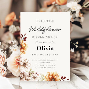 Wildblume Garden Floral Erster Geburtstag Einladung