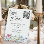 Wildblume Garden Floral Wedding Foto QR Code Sockelschild