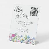 Wildblume Garden Floral Wedding Foto QR Code Sockelschild (Vorderseite)