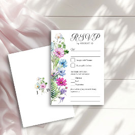 Wildblume Garden Floral Wedding und Entree Option RSVP Karte