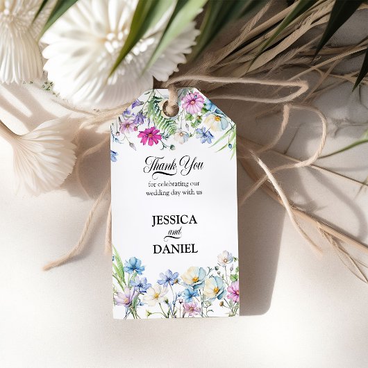 Wildblume Garden Floral Wedding Vielen Dank Geschenkanhänger