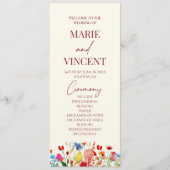 Wildblume Garden Floral Wilde Blume Hochzeit Programm (Vorderseite)