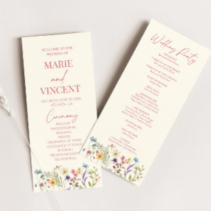 Wildblume Garden Floral Wilde Blume Hochzeit Programm