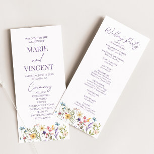 Wildblume Garden Floral Wilde Blume Hochzeit Programm