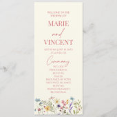Wildblume Garden Floral Wilde Blume Hochzeit Programm (Vorderseite)