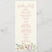 Wildblume Garden Floral Wilde Blume Hochzeit Programm (Rückseite)