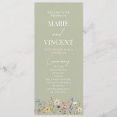 Wildblume Garden Floral Wilde Blume Hochzeit Programm (Vorderseite)