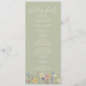 Wildblume Garden Floral Wilde Blume Hochzeit Programm (Rückseite)