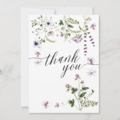 Wildblume Garden Foto Hochzeit Danke Karte (Vorderseite)