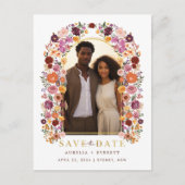 Wildblume Garden Foto Save the Date Ankündigungspostkarte (Vorderseite)