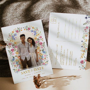 Wildblume Garden Foto Save the Date Ankündigungspostkarte