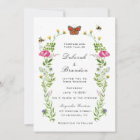 Wildblume Garden Hochzeit Einladung