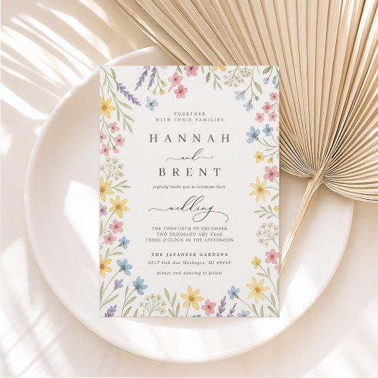 Wildblume Garden Hochzeit Einladung