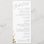 Wildblume Garden | Hochzeitsprogramm Programm (Rückseite)