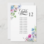 Wildblume Garden Hochzeitstisch Seekartenkarte Einladung (Vorderseite)