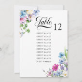 Wildblume Garden Hochzeitstisch Seekartenkarte Einladung (Rückseite)