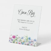 Wildblume Garden Hübsch und Spaß Offene Bar Weddin Sockelschild (Vorderseite)