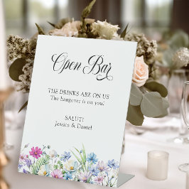 Wildblume Garden Hübsch und Spaß Offene Bar Weddin Sockelschild