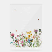 Wildblume Garden & Insekten Hochzeit Acrylschild (Vorderseite)