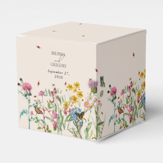 Wildblume Garden & Insekten Hochzeit Geschenkschachtel (Vorderseite)