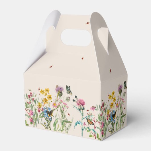 Wildblume Garden & Insekten Hochzeit Geschenkschachtel (Rückseite)