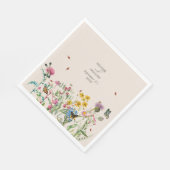 Wildblume Garden & Insekten Hochzeit Serviette (Ecke)