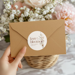 Wildblume Garden Liebe ist in Bloom Runder Aufkleber