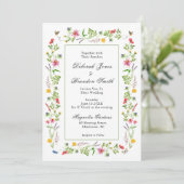 Wildblume Garden Meadow Wedding Einladung (Stehend Vorderseite)