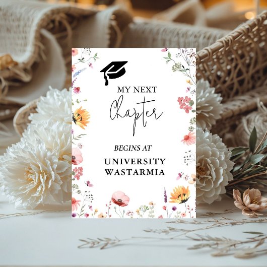 Wildblume Garden Mein nächster Abschluss Sockelschild