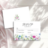 Wildblume Garden Mit Monogramm Hochzeit RSVP Karte