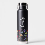 Wildblume Garden Monogram Name Trinkflasche (Vorne)