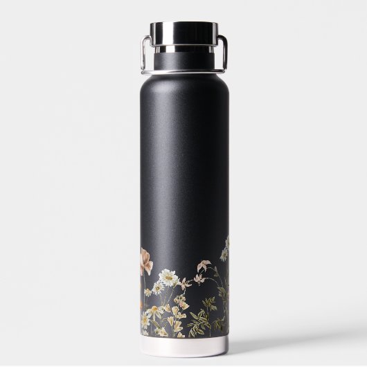 Wildblume Garden Monogram Name Trinkflasche (Rückseite)