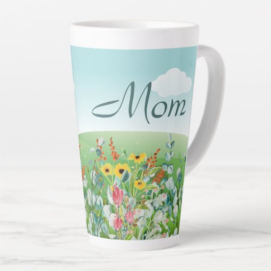 Wildblume Garden Mother's Day (Mama) Latte Tasse (Rechte Ecke)