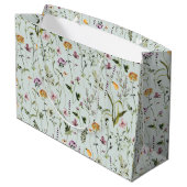 Wildblume Garden Muster Custom Gift Bag Große Geschenktüte (Rückseite Schrägansicht)