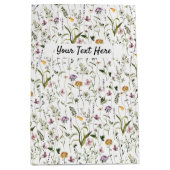 Wildblume Garden Muster Custom Gift Bag Mittlere Geschenktüte (Vorderseite)