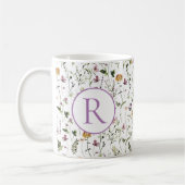 Wildblume Garden Muster Custom Initial Letter Kaffeetasse (Links)
