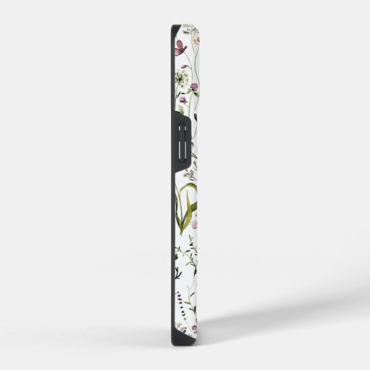 Wildblume Garden Muster Custom Monogram iPhone Hülle (Rechte Seite)