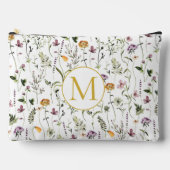 Wildblume Garden Muster Custom Monogram Zubehörtasche (Vorderseite)