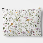 Wildblume Garden Muster Custom Monogram Zubehörtasche (Rückseite)