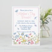 Wildblume Garden Mütter Tag Brunch Einladung (Stehend Vorderseite)