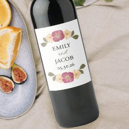 Wildblume Garden Party Boho Personalisiert Wedding Weinetikett