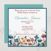 Wildblume Garden Party Brautdusche Einladung (Vorne/Hinten)