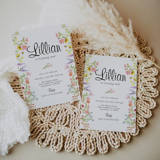 Wildblume Garden Party Geburtstag Einladung