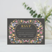 Wildblume Garden Party Hochzeit RSVP Card Karte (Stehend Vorderseite)