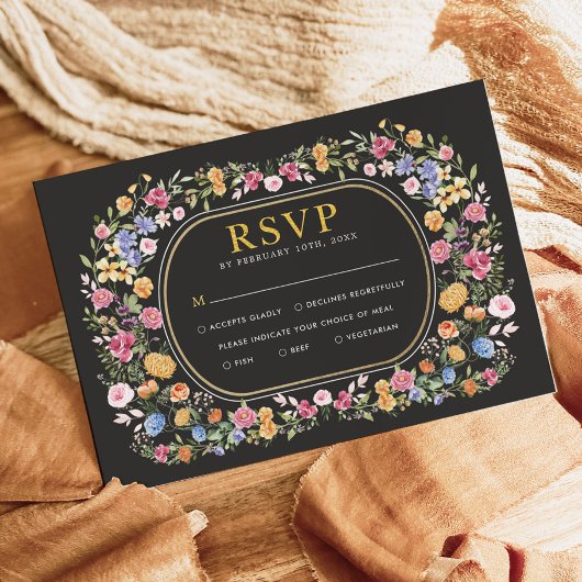 Wildblume Garden Party Hochzeit RSVP Card Karte