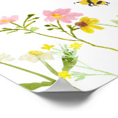 Wildblume Garden Party Kinderdusche Begrüßungszeic Poster (Ecke)