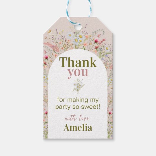 Wildblume Garden Party Vielen Dank für Ihre Unters Geschenkanhänger (Vorderseite)