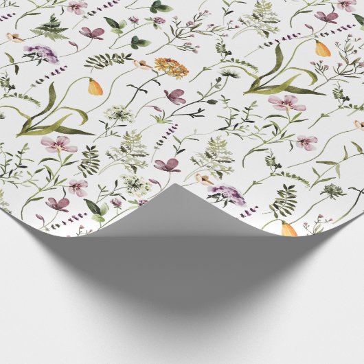 Wildblume Garden Pattern Geschenkpapier (Ecke)