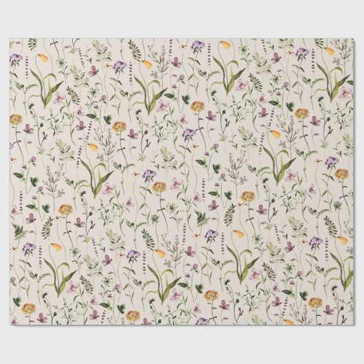 Wildblume Garden Pattern Geschenkpapier (Flach)
