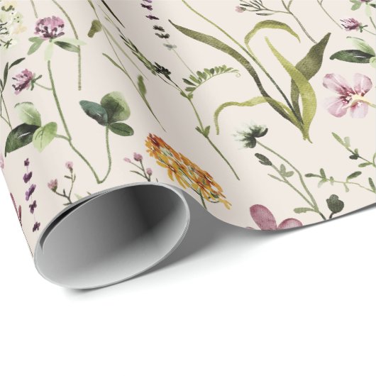 Wildblume Garden Pattern Geschenkpapier (Rolleneckpunkt)